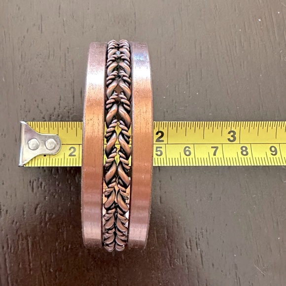 COPPER Old Southwestern style braided rope CUFF Bracelet Vintage - Picture 2 of 5